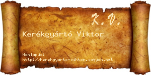 Kerékgyártó Viktor névjegykártya