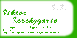viktor kerekgyarto business card